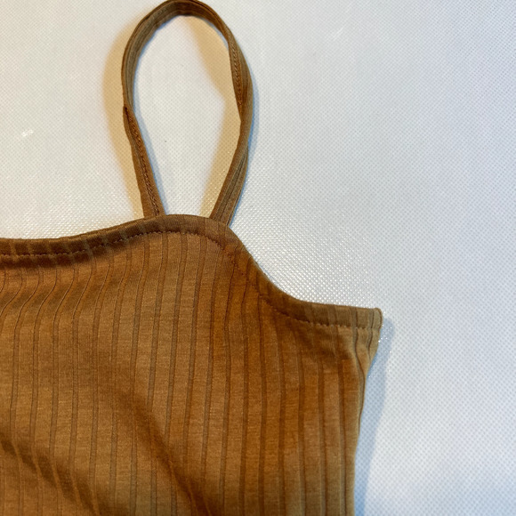 VERO‎ MODA Womens Lucy Rib Crop Top Tobacco Brown size Small - Picture 4 of 10